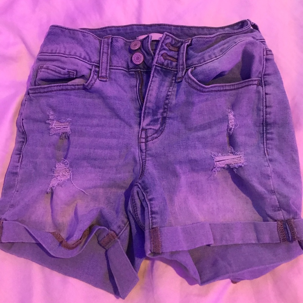 Jean shorts for women high rise curvy mid